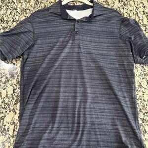 Lululemon Athletica Gray Polo Shirt with Subtle Stripes